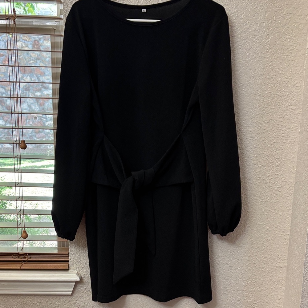 Chic Long Sleeve Black Dress